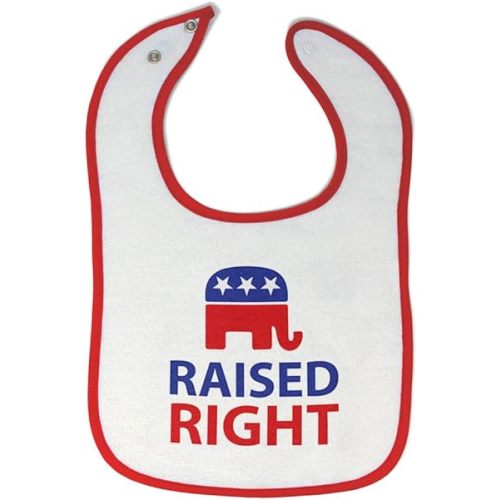 Cute Rascals Toddler & Baby Bibs Burp Cloths Flags Raised Right with An American Republican Flag Cotton Baby Items for Baby Girl & Boy White Red Design Only