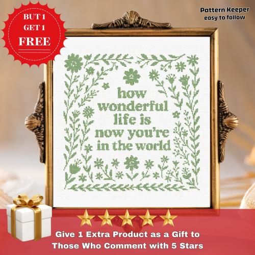 Floral Baby Nursery Quote Cross Stitch Pattern (PDF)