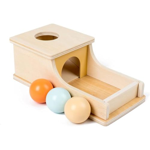Edition Montessori Toys for Babies 6-12 Months Object Permanence Box Wooden Ball Drop Toy Play for 6 Month 1 2 3 Year Old Toddlers Infant Early Age Toy