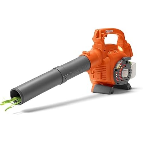 Husqvarna 125B Toy Leaf Blower, Light-Up Engine Makes Noise and Blows Out Real Air, Toddler Toys for Ages 3 and Up, Plastic, Orange/Gray, 589746402