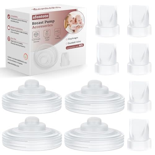 10PCS Breast Pump Parts, 6Pack Silicone Duckbill Valve & 4Pack Silicone Diaphragm Compatible with Momcozy M5 Wearable Breastpump, M5 Breast Pumps Replacement Accessories Breastfeeding Essentials Kit
