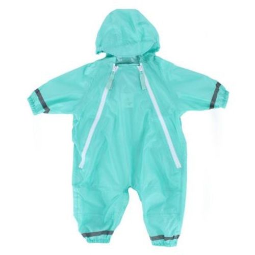 CTM Infant Waterproof Rainsuit with Reflective Stripes by Wootie, 6 Months, Mint