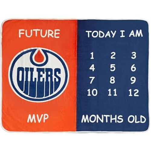 Baby Milestone Monthly Blanket Hockey Sports (Oilers): Capture Your Little MVP's Growth Journey in Style!