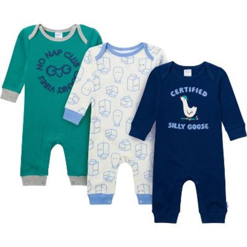 Onesies Brand Baby Boys' 3-Pack Lap Shoulder Footless Pajamas