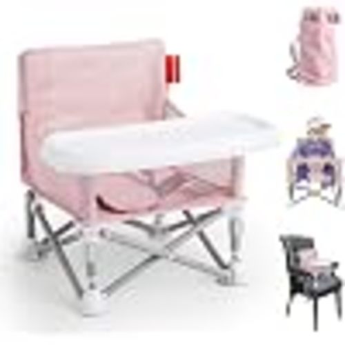 Amazon.com : Cochildor 4-in-1 Portable Baby Chair, Foldable Toddler Booster Seat, Pink | Removable Tray & Sun Canopy, Adjustable 3-Point Safety Harness, Compact Carry Bag, Fits 6M - 3T : Baby