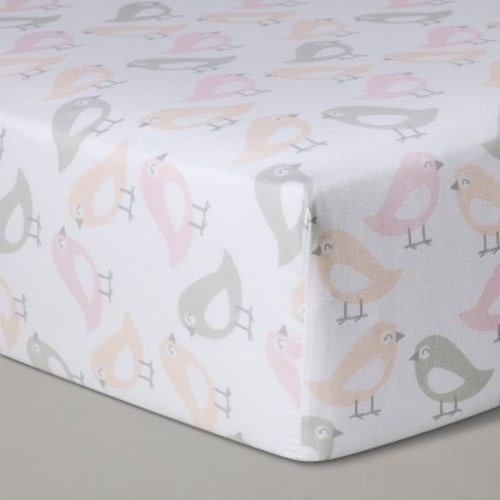 Crib Fitted Sheet Blush Bird - Cloud Island™ White