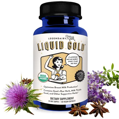Legendairy Milk Liquid Gold Lactation Support | Lactation Supplement with Organic Goats Rue, Milk Thistle, Shatavari, Fennel, Alfalfa & Anise | Breastfeeding Supplements, 60 Count