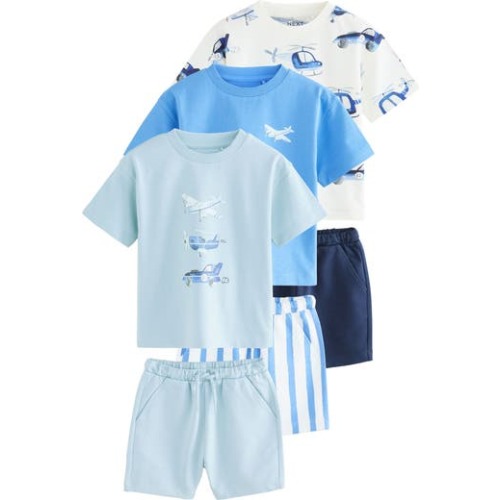 Kids' Transport Graphic T-Shirts & Shorts 3-Pack, 12-18M