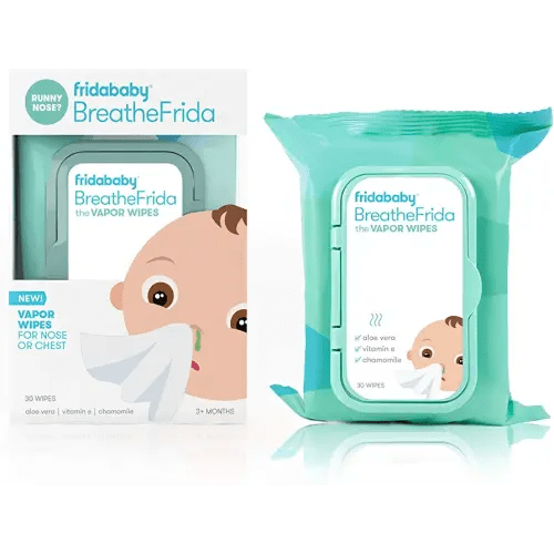 Frida Baby Breathefrida Toddler & Baby Nose Wipes, Baby Saline Wipes for Nose, Chest, Allergy Relief, Alcohol Free, Made with Aloe Vitamin E & Chamomile, 30 Count, 1pk