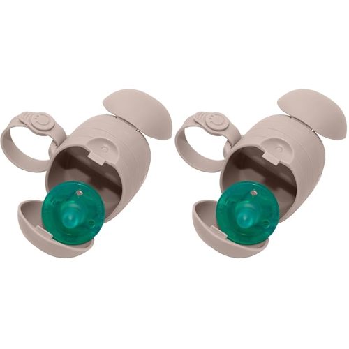 Ubbi On-The-Go Dual Pacifier Holder, Keep's Baby's Binkies Clean and Accessible, Portable for Travel, Diaper Bag Accessory Must Have for Newborns, Taupe, 2-Pack