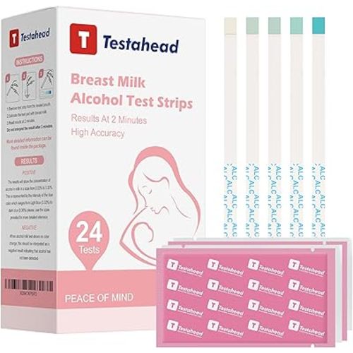 Breast Milk Test Strips, Quick & Accurate Test Strips for Breastmilk at Home, Results in 2 Minutes, 24 Pack