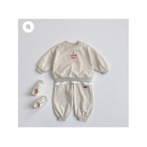 Toddler F25 I LOVE YOU Embroidery Long Sleeve Top and Jogger Pants Set (1-6y) - 3 Colors | AT NOON STORE