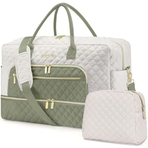 Travel Duffle Bag Weekender for Women - Carry-On Overnight Bag Personal Item Bag with Shoe Compartment & Wet Pocket Large Weekend Tote Bags with Toiletry Bag Hospital Bags for Labor and Delivery