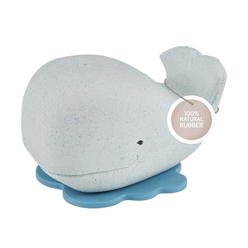 HEVEA Squeeze'n'Splash Whale Bath Toy - Bath Toy for Babies and Toddlers - 100% Natural Rubber, Plant Based, Plastic-Free, BPA-Free