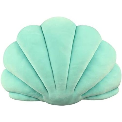 Yi-gog Seashell Pillow Sea Shaped Decorative Princess Throw Pillow 3D Velvet Soft Ocean Cute Throw Pillows for Bed Couch Chair Sofa Room 18 X 13 inch