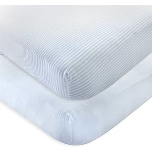 Touched by Nature Unisex Baby and Toddler Organic Cotton Crib Sheet, Powder Blue, One Size