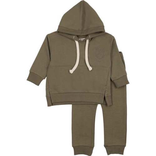 MT Signature Hoodie Ensemble, Olive Green - Mon Tresor Bebe | Maisonette