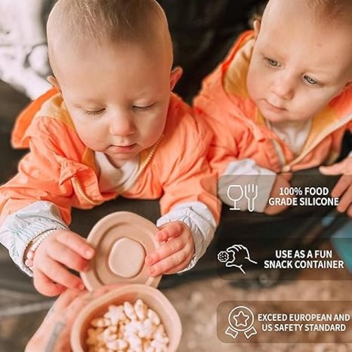 Moonkie Silicone Baby Food Containers | 4 oz Baby Food Storage Jars with Airtight Lids | Reusable Baby Food Jars, Freezer,Microwave and Dishwasher Safe, Perfect for Infant & Toddler