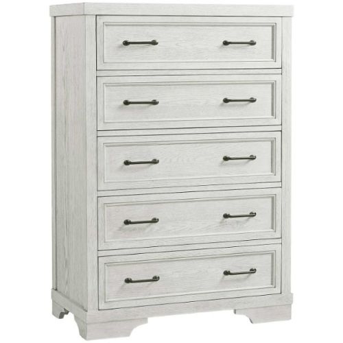 Foundry White 5 Drawer Chest