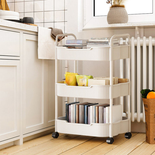 Rebrilliant Kitchen Storage Carts 3 Layer With Armrests Storage Rack Bathroom Toilet Toiletries Storage Carts Suitable For Kitchens Bathrooms And Living Rooms | Wayfair