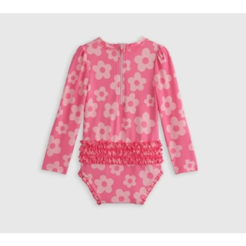 Long Sleeve Tie One-Piece Swimsuit - Baby