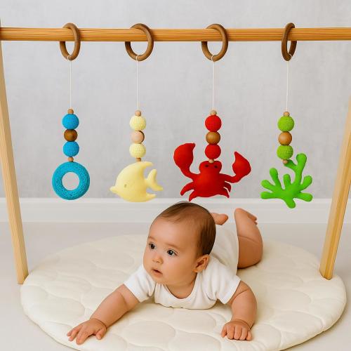 Felt Ocean Baby Gym Toys: Hanging Mobile with Wooden Beads