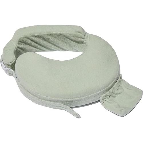 My Brest Friend Nursing Pillow - Deluxe - Enhanced Comfort w/Slipcover - Ergonomic Breastfeeding Pillow for Ultimate Support for Mom & Baby - Adjustable Pillow W/Handy Side Pocket, Spring Green