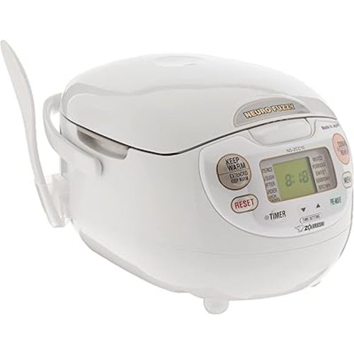 Zojirushi NS-ZCC10 5-1/2-Cup Neuro Fuzzy Rice Cooker and Warmer, Premium White
