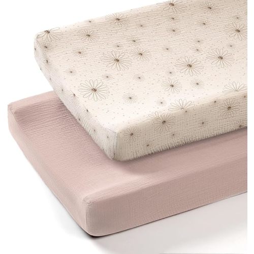 lulumoon Muslin Changing Pad Covers: Baby Cotton Changing Table Covers - Soft Changing Pad Sheets for Boys Girls