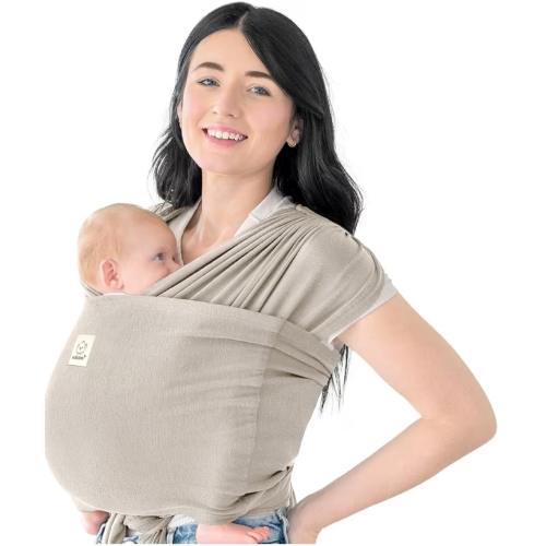 KeaBabies Baby Wrap Carrier Ring Sling - Easy to Wear, Adjustable D-Lite Baby Carrier Newborn to Toddler, Infant Carrying Shirt, Hands Free Bonding, Breathable Fabric Wearing Wrap (Stone Gray)