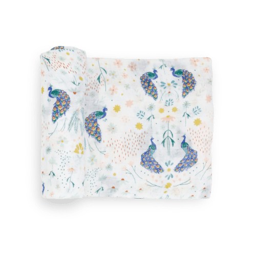 Deluxe Muslin Swaddle Blanket - Peacock