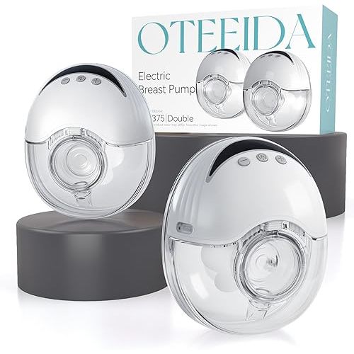 Hands Free Breast Pump Wearable MY-375 - Strong Suction, Low Noise, Portable Electric Breast Pump with 4 Mode & 12 Levels - 19/21/24mm Insert/Flange, 2 Pack (White)