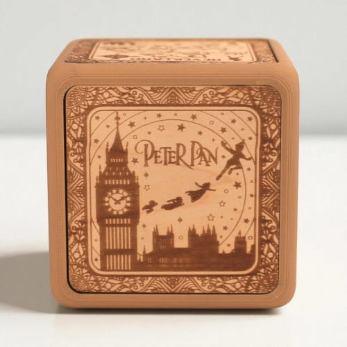 Peter Pan Tap-to-Play Story Music Box – Magical Wooden Story Reader with 4 Classic Songs - Unique Gift for Toddlers and Preschoolers