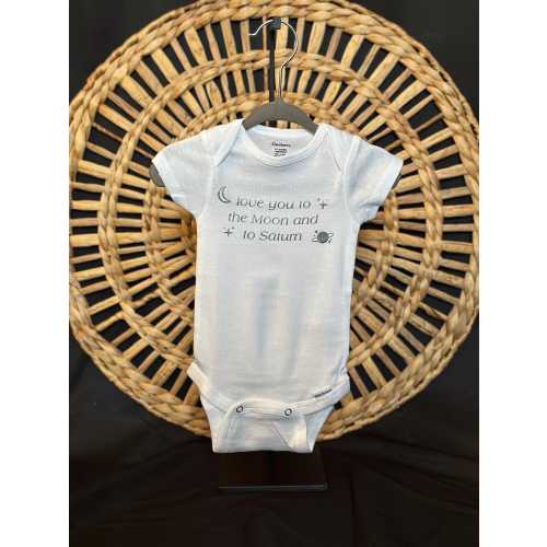Love you to the moon and Saturn baby onesie