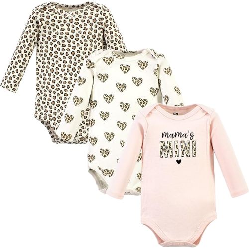 Hudson Baby Baby Girls' Cotton Long-sleeve Bodysuits 3-pack