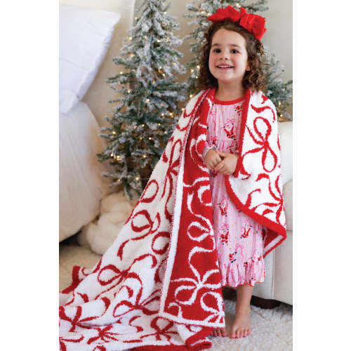 CuddleLane™ Luxe Blankets | Christmas Bows