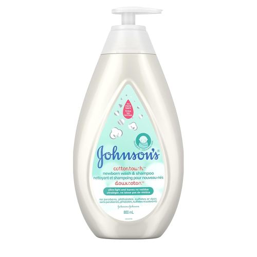 Johnson's Baby newborn bath wash and shampoo, cotton touch body wash, 800ml