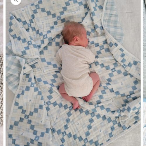 Grandma's Goose QUILTED 6 Layer Gauze Blanket