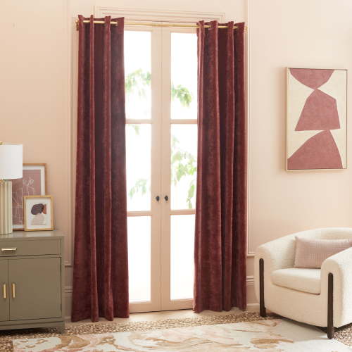 SAFAVIEH Voleria Contemporary Rust Solid Grommet Blackout Curtains, 52" x 96"