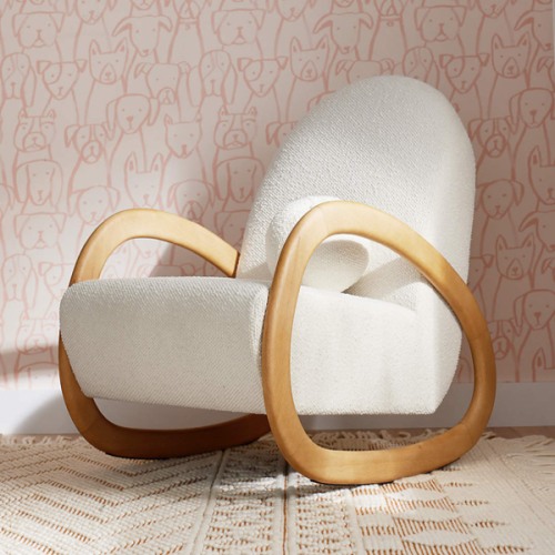 Pollie White Snow Boucle Nursery Rocking Chair