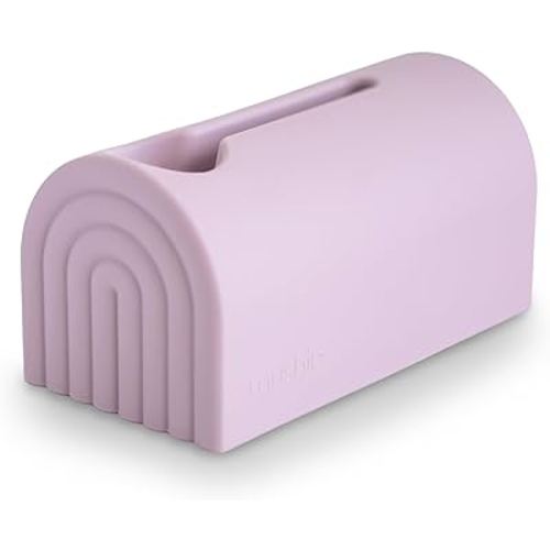 mushie Bath Spout Cover | Soft Silicone Bathtub Faucet Safety Guard for Kids | Universal Fit (Soft Lilac)