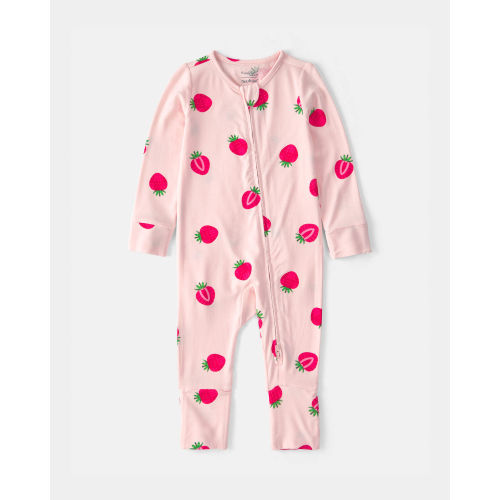 Baby Girl Strawberry PurelySoft Sleep & Play Pajama - Pink | Carter's
