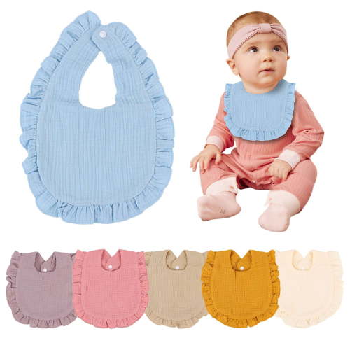 Spencer 6 Pack Baby Bibs Infant Cotton Bibs Lap-shoulder Drool Cloths Bibs for Unisex Boys Girls Teething and Drooling, One Size