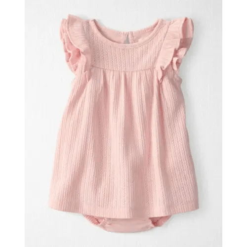 Baby Girl Pointelle Bodysuit Dress Made with Organic Cotton - Little Planet | Carter's, Size: 6M