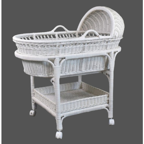 WICKER BASSINET | WHITE