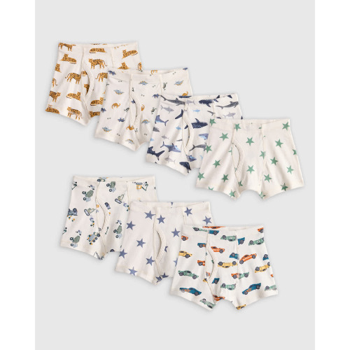 Boys 100% Organic Cotton Boxer Brief 7-Pack - Kid Boy in Boy Multi Pack