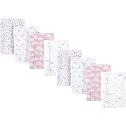 Hudson Baby Cotton Poly Flannel Burp Cloths Multipack, Magical Unicorn 8-Pack, One Size