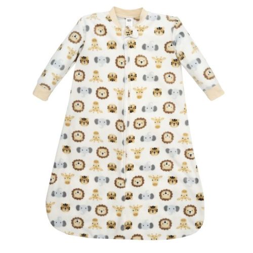 Hudson Baby Infant Boys Long-Sleeve Fleece Sleeping Bag, Happy Little One Safari
