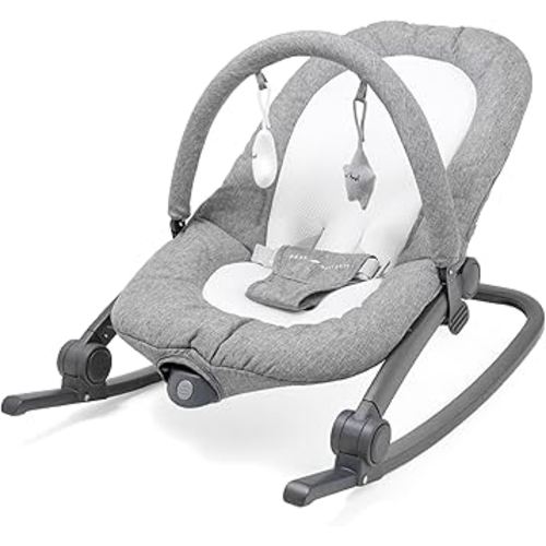 Baby Delight Aura Deluxe | Portable Baby Bouncer for Infants | Baby Rocker | Quilted Charcoal Tweed