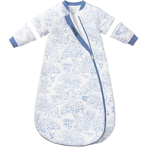 Baby Sleep Sack 1.0TOG Detachable Long Sleeves Wearable Blankets
